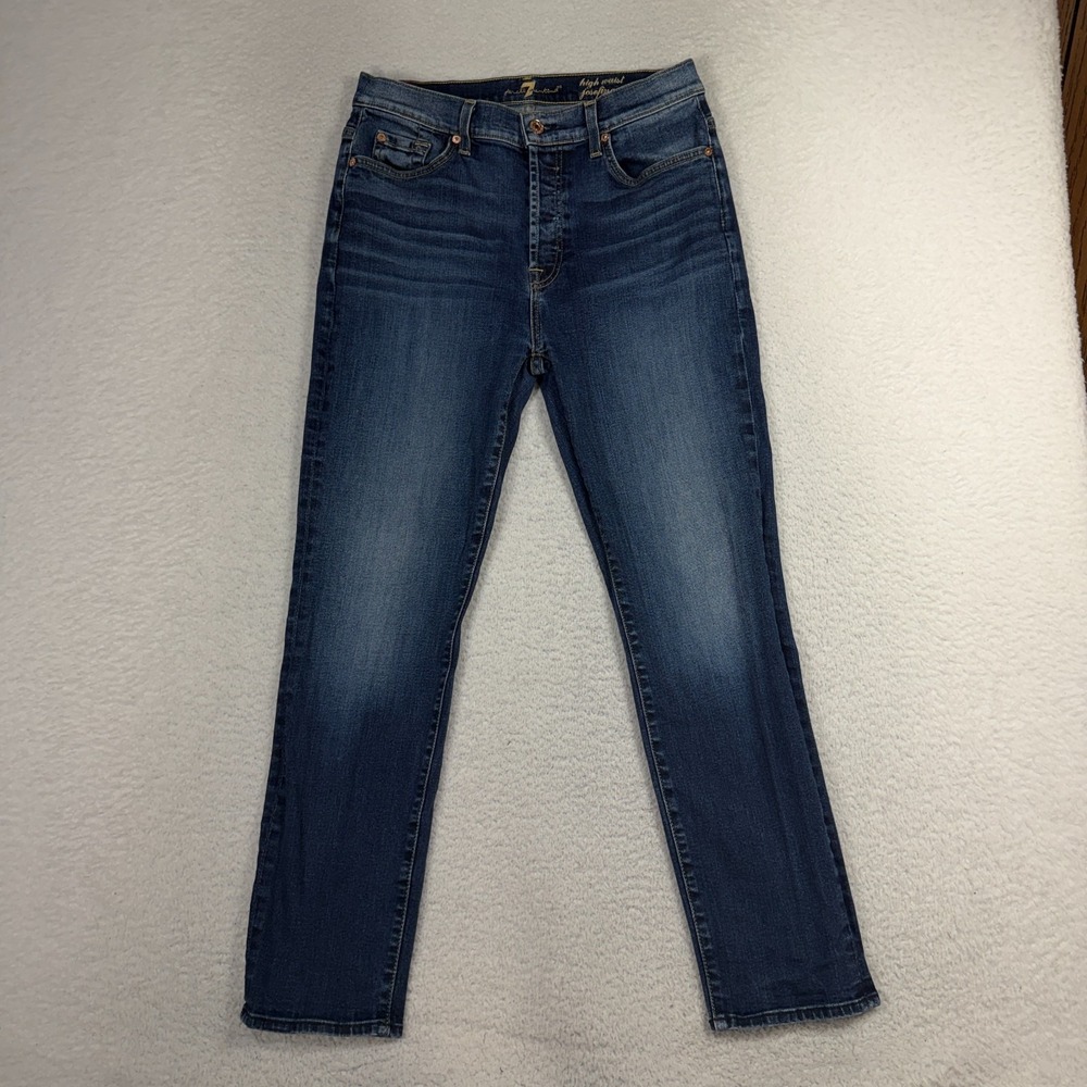 7 For All Mankind Jeans Womens 29 (28x26) Josefina High Button Fly Skinny FLAW*